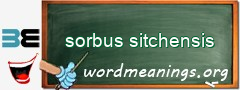 WordMeaning blackboard for sorbus sitchensis